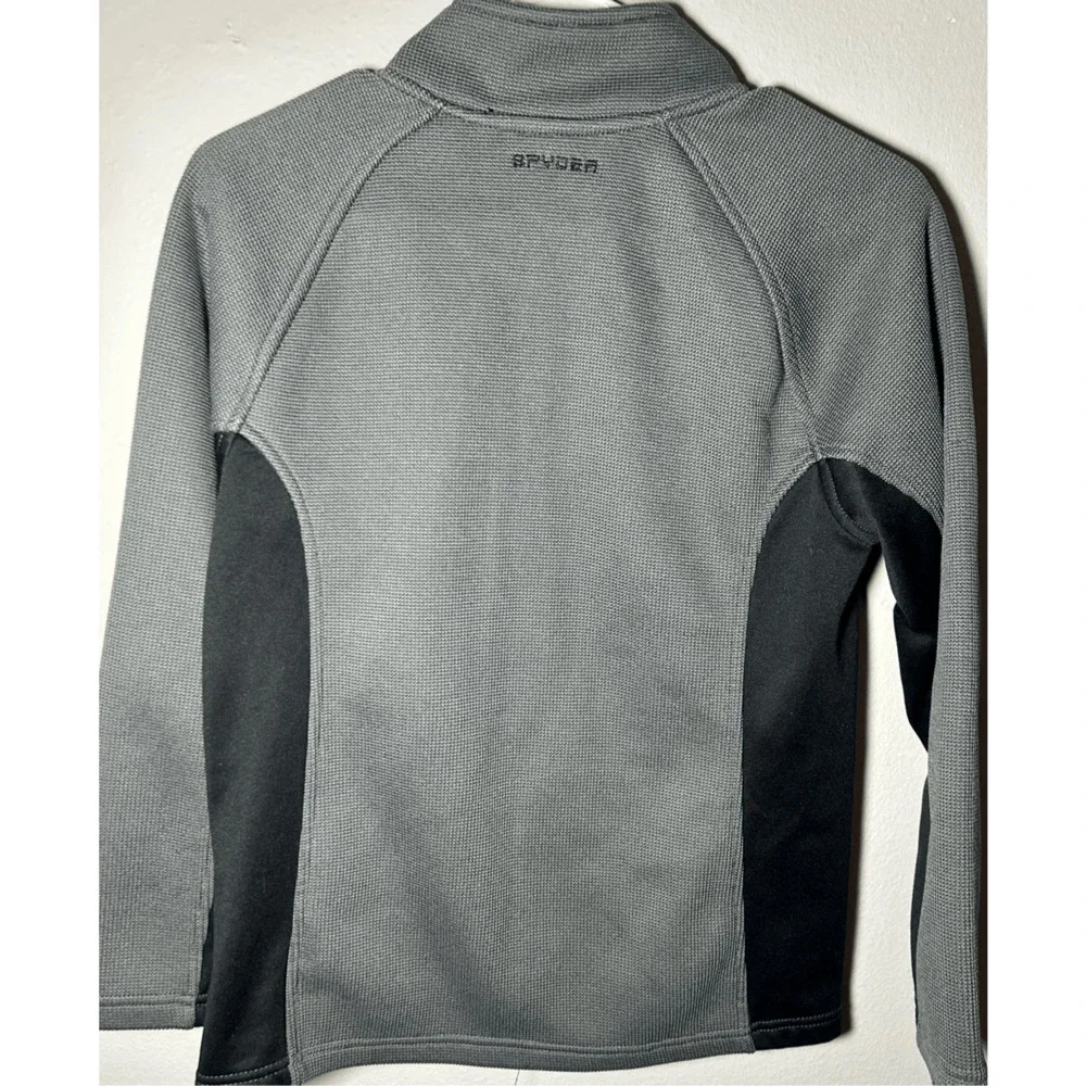 Spyder Youth Core Polar Full Zip Waffle Jacket Gray Sz L(14/16) Ski Snowboard